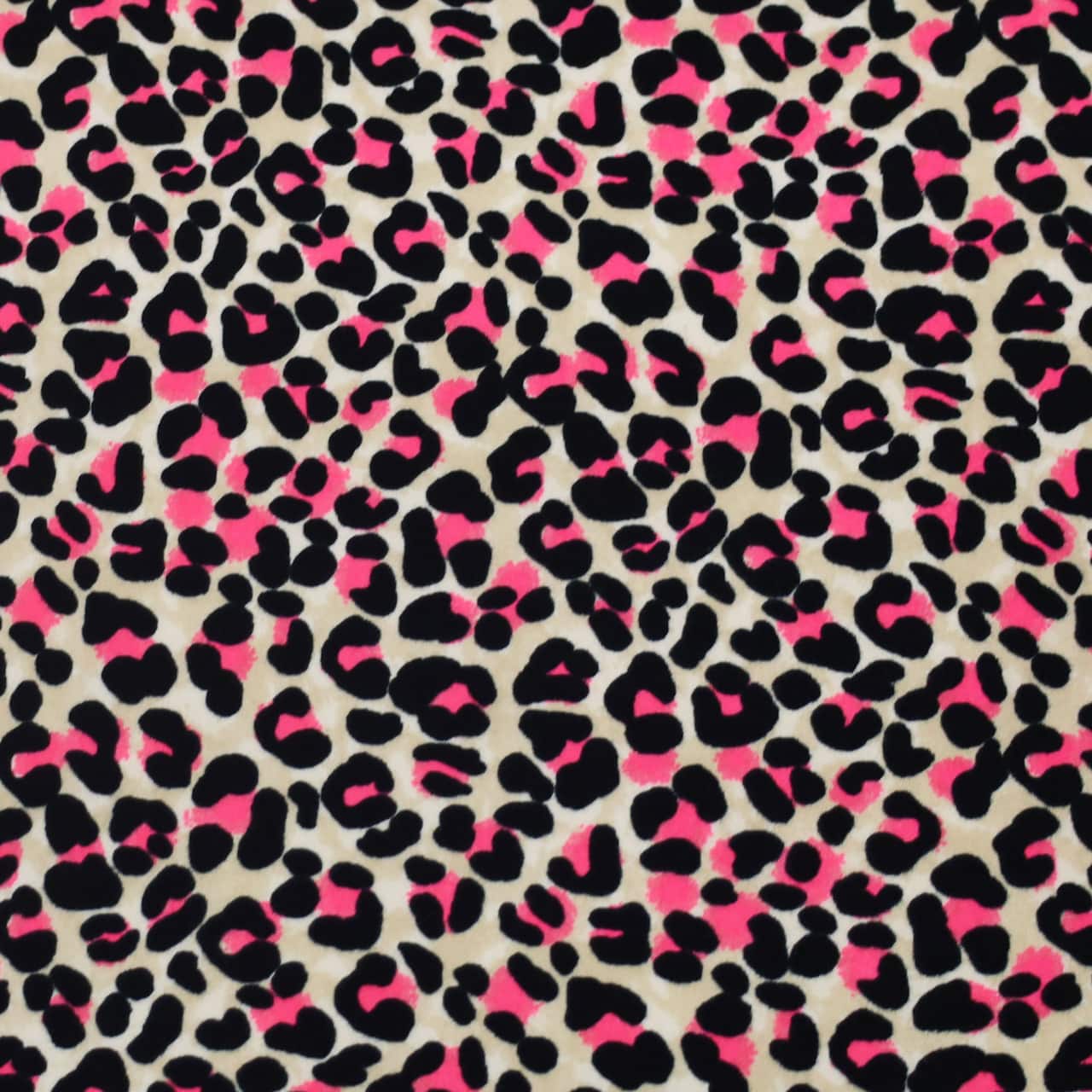Fabric Merchants Pink Leopard Print Double Brushed Stretch Fabric